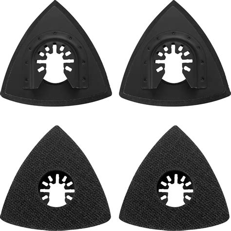 4 Pcs Multi Tool Sanding Pads Accessories 80mm Triangle Hook Loop