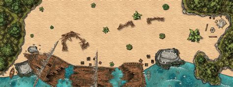 Shipwreck Battlemap (W/ & w/o Grid) [120x45] : r/battlemaps