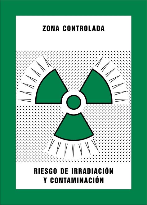 Señal zona controlada riesgo de irradiación y contaminación Colores