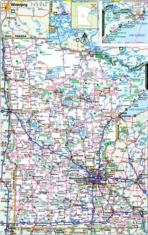 Detailed Map Of The Interstate Highways Of Minnesota I 35 I 90 I 94 Us