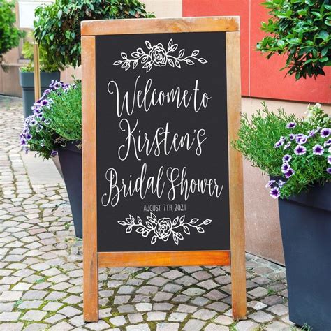 Bridal Shower Welcome Sign Chalkboard Decal Etsy Bridal Shower Welcome Sign Bridal Shower