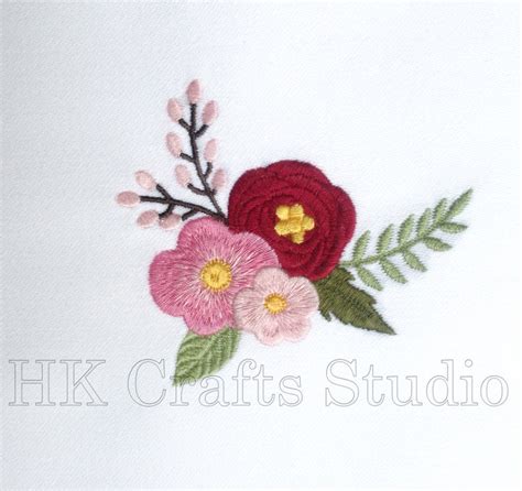 Elegant Boho Flower Machine Embroidery Design Floral Etsy