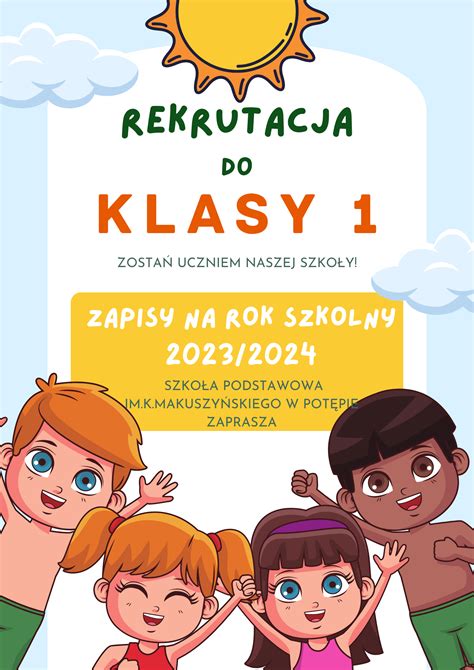 Zapisy do klasy 1 na rok szkolny 2023 2024 Zespół Szkolno