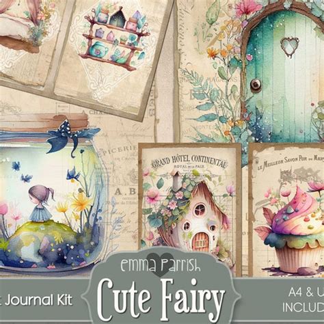 Fairy Junk Journal Kit Printable Digital Kit Ephemera Pack Etsy