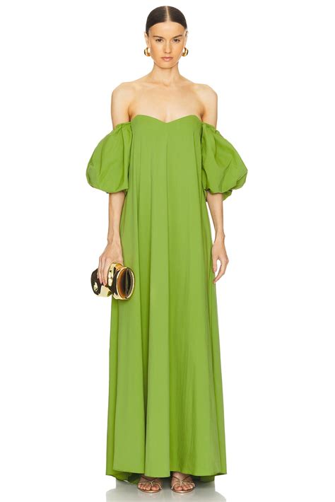 Caroline Constas Palmer Off Shoulder Gown In Pistachio Revolve