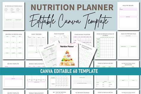 Nutrition Planner Canva Template Gr Fico Por Arisni Store Creative