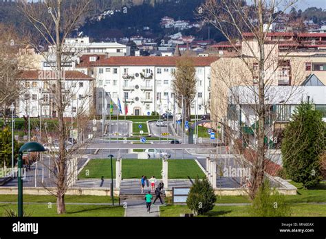 Vila Nova de Famalicao, Portugal. Partial view of the city of Vila Nova ...