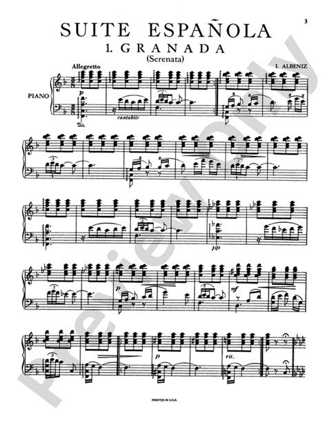 Albéniz Suite Española Piano Isaac Albéniz Digital Sheet Music