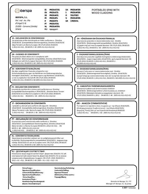 Iberspa Manuals Declara O De Conformidade