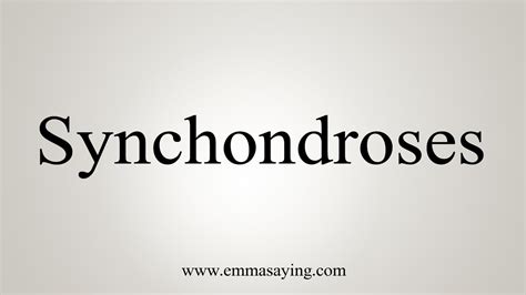 How To Say Synchondroses - YouTube