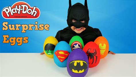 Buy Play Doh Superhero Surprise Eggs Opening With Batman Spiderman