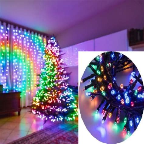 SERIE LUCI MINI LUCCIOLE 200 LED NATALE LAMPADINE NATALIZIE ALBERO RGB