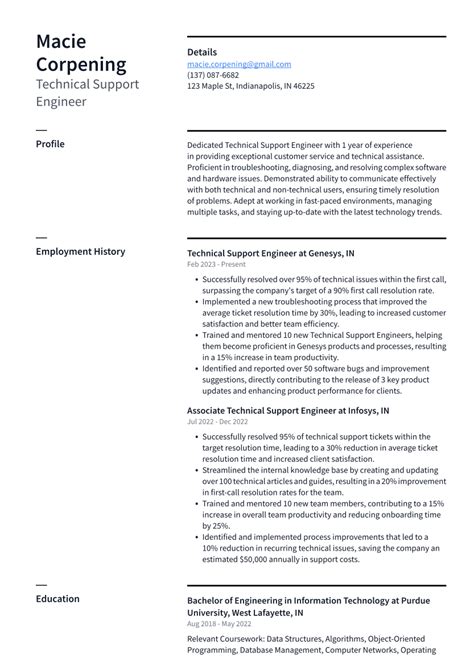 Top Technical Support Engineer Resume Objective Examples