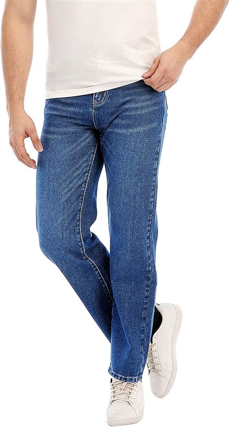 Cinyanjian Mens Classic Regular Fit 5 Pocket Solid Color Denim India