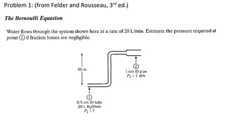 Problem 1 From Felder And Rousseau 3rd Ed The Chegg