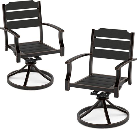 Cozyman Outdoor Dining Chair Set Of 2 Swivel Rocking Patio