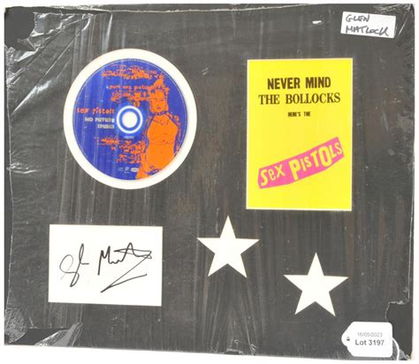 At Auction Autographed Sex Pistols No Future UK CD