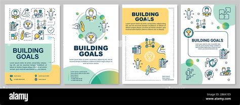 Building goals brochure template. Self-development practice. Flyer, booklet, leaflet print ...