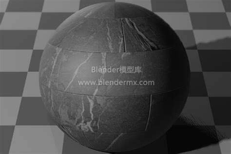 Blender黑色拼花地板瓷砖材质球纹理贴图下载 Blender模型库