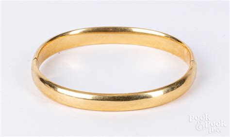 14k Gold Bangle Bracelet Sold At Auction On 12th April Pook And Pook