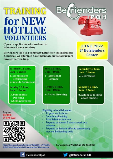 Befrienders: Training for New Hotline Volunteers June 2022 | Ipoh Echo