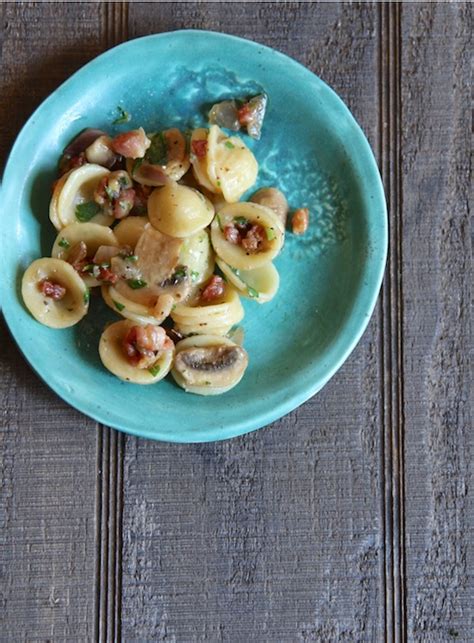 The Italian Dish Posts Orecchiette Pasta With Mushrooms And Pancetta