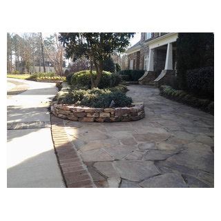 Dry Stacked Natural Stone Retaining Walls Planters Traditional