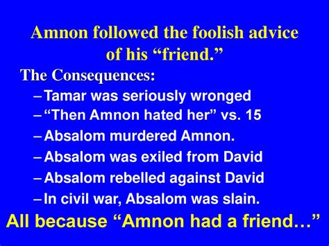 The rest of Amnon’s life depended on the kind of friend he had! - ppt ...