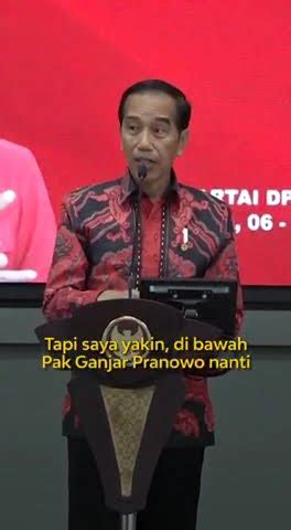 Jokowi Sebut Dukung Penuh Ganjar Saat Pidato Di Rakernas PDI P YouTube