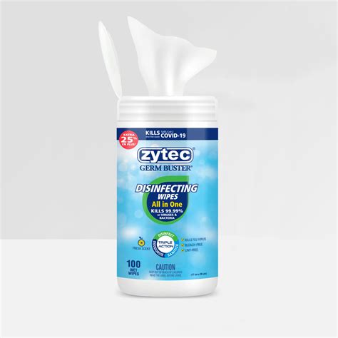 Disinfecting Wipes - All in One - 100 Wipes - Zytec Germ Buster