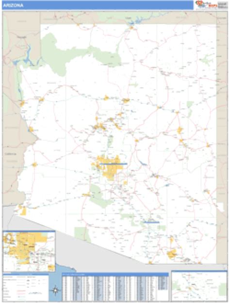 Arizona Zip Code Wall Map