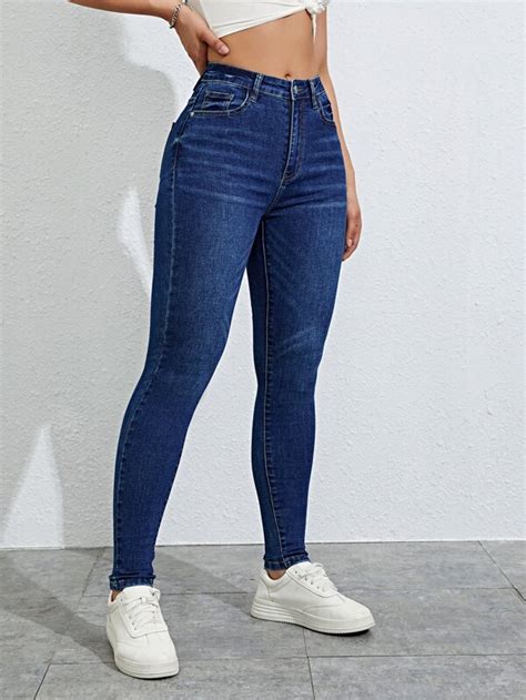 Shein Essnce Slant Pocket Skinny Jeans Shein Usa