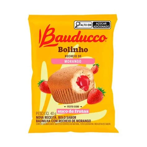 Bolinho Bauducco Baunilha Recheio De Morango G Supermercados