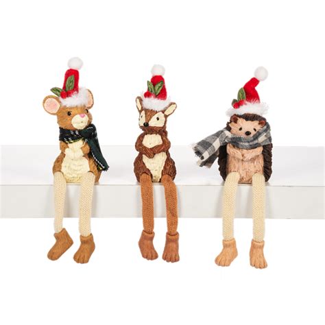 Wholesale Woodland Wonder Santa Hat Shelfsitters 6 Pc Ppk Ganz