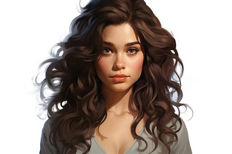 Premium AI Image Aesthetic Beauty Brunette Girl S Portrait Generative AI
