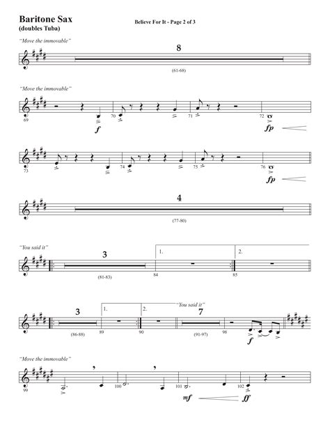 Believe For It Choral Anthem Satb Bari Sax Sheet Music Pdf Semsen