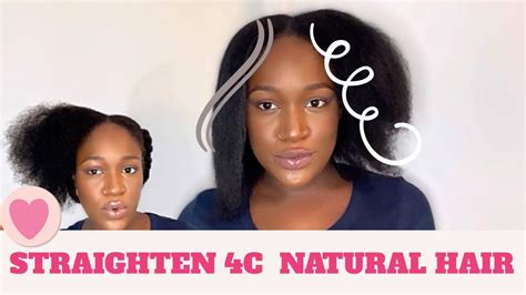 How To Straighten 4c Natural Hair Youtube