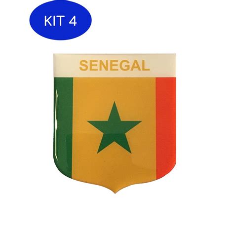 Kit Adesivo Resinado Em Escudo Da Bandeira Do Senegal No Shoptime