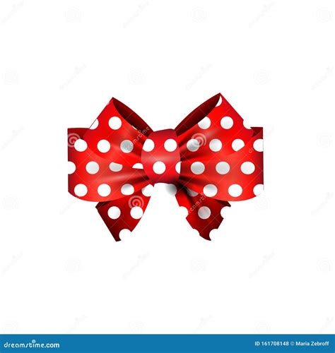 Red And White Polka Dot Bow Stock Vector Illustration Of Fete T 161708148