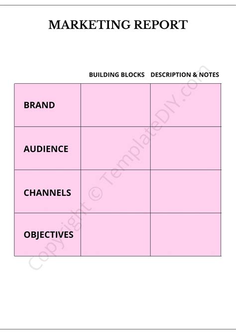 Marketing Report Template Blank Printable Pdf Excel And Word