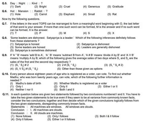 Check Prelims Practice Questions For English Reasoning Maths Job