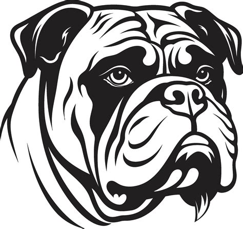 Vector Artistry Bulldog Emblem in Black Bulldog Power Black Logo Design ...