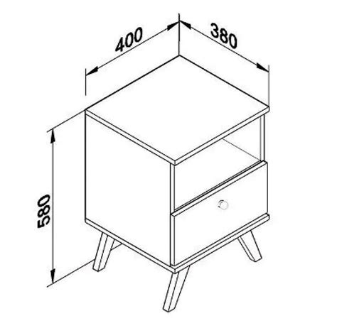 Mesa De Luz Linea Retro Living Dormitorio 1 Cajon Soy Hogar Muebles