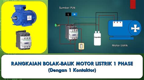 Rangkaian Bolak Balik Motor Listrik Phase Dengan Kontaktor Youtube