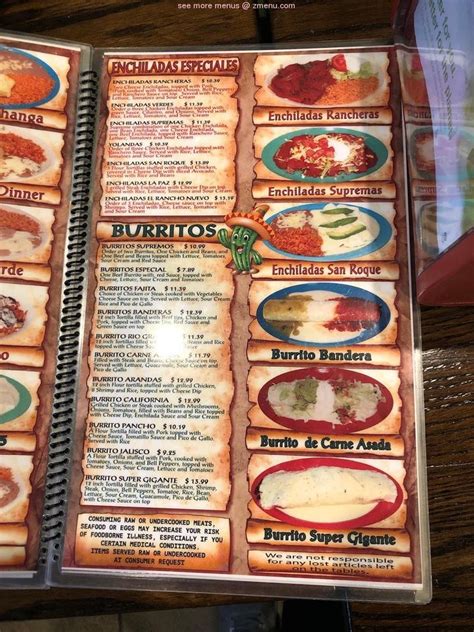 Menu At El Rancho Nuevo Restaurant Weldon Spring