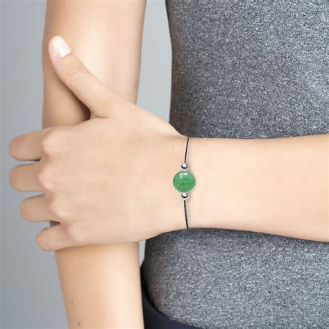 Pulsera Tiny Cuarzo verde y plata de 1ª ley