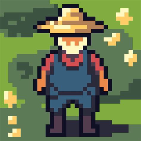 Farmer Character Pixel Art Konstantin Tonkonozhko Pixel Art