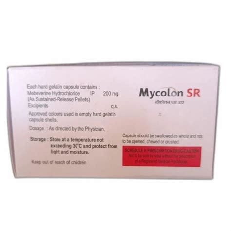 Mg Mebeverine Hydrochloride Sustained Release Capsules At Rs Box