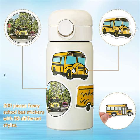 Wabjtam Pcs School Bus Stickers Cute Cartoon Aesthetic Stickers