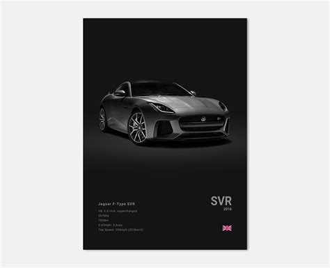 Jaguar F Type Svr Poster Print Wall Art Car Photography Etsy